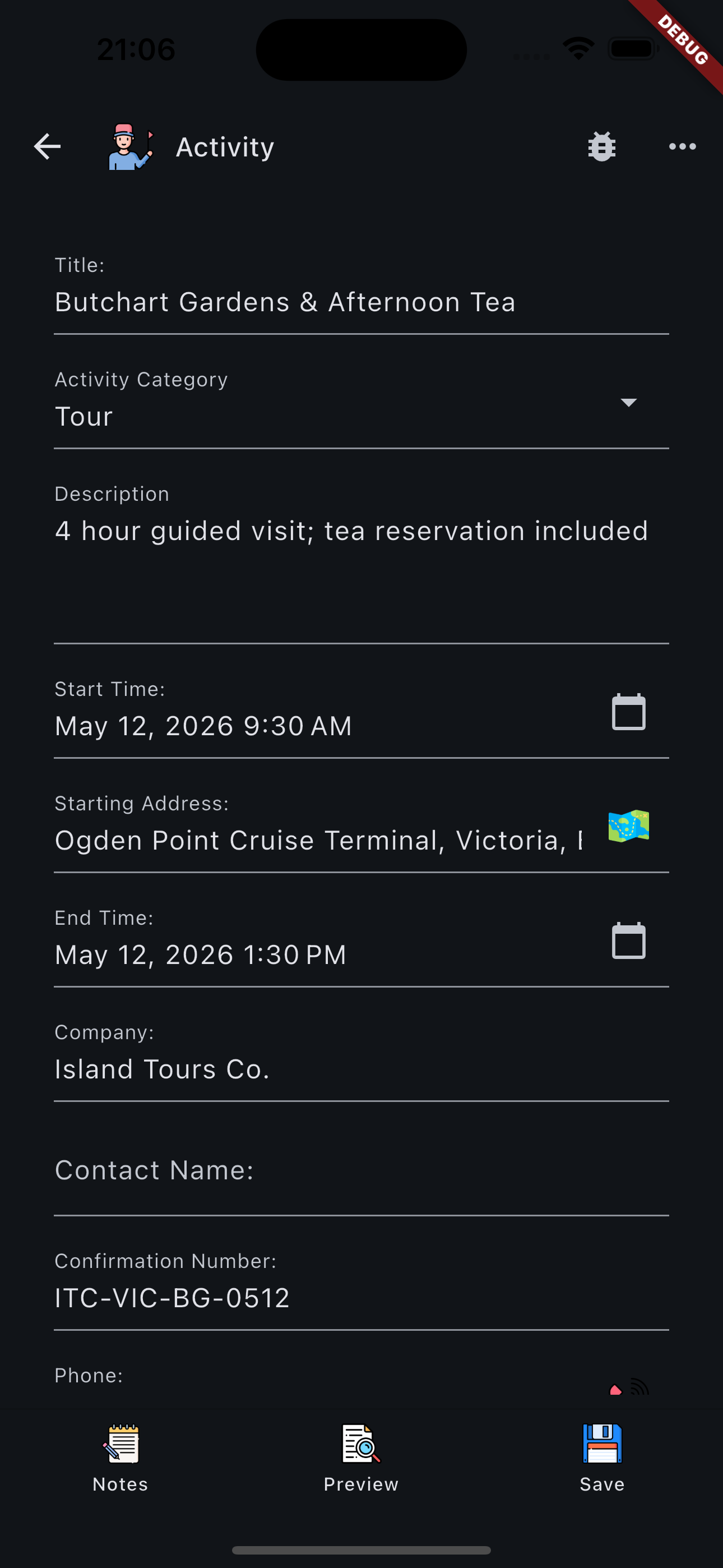 Activity Crumb