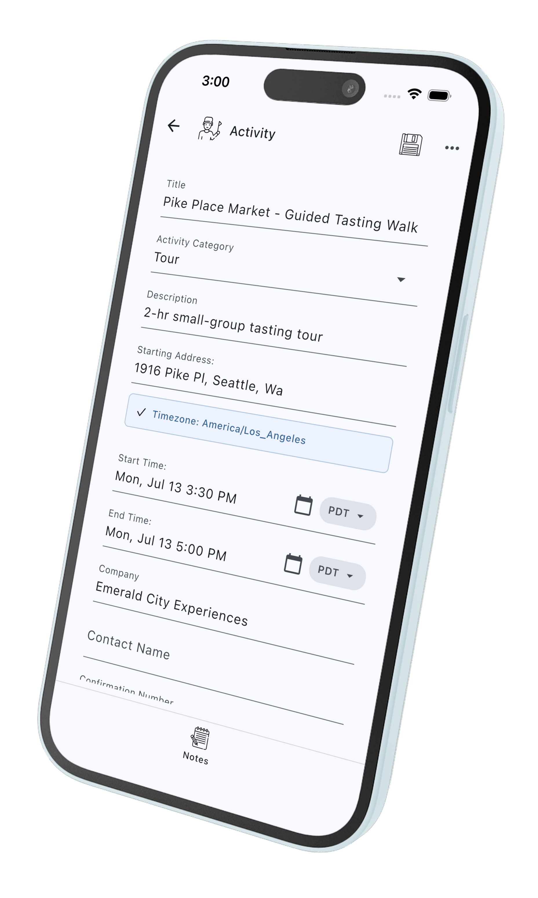 TrekCrumbs activity crumb screen