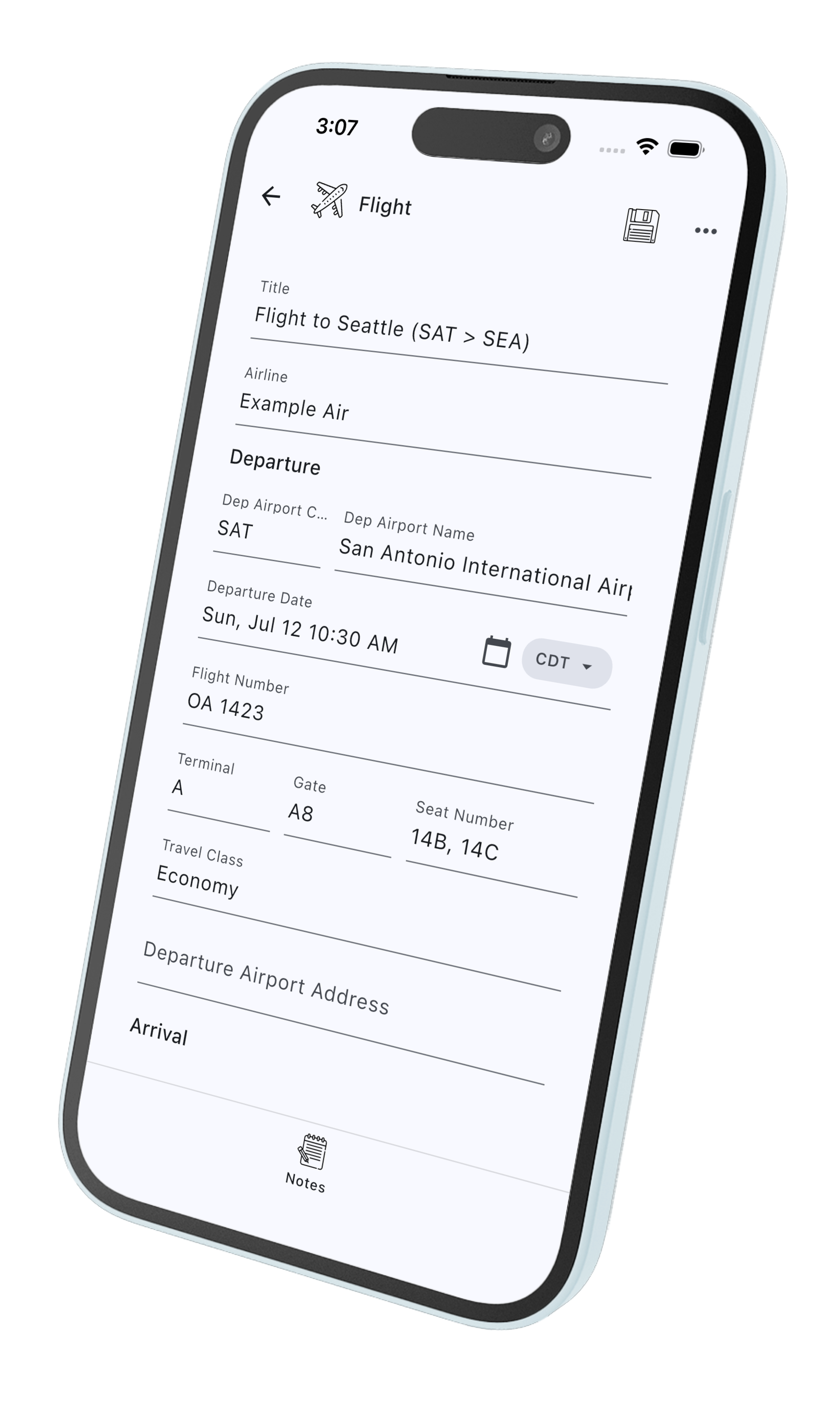 TrekCrumbs flight crumb screen